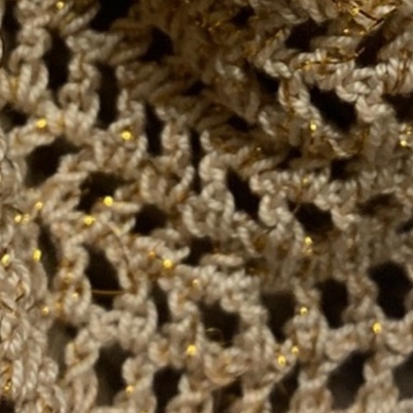 Anna Kosturova Havana M & L Tan Gold Metallic Handmade Crochet High Waist Bottom - Picture 4 of 7